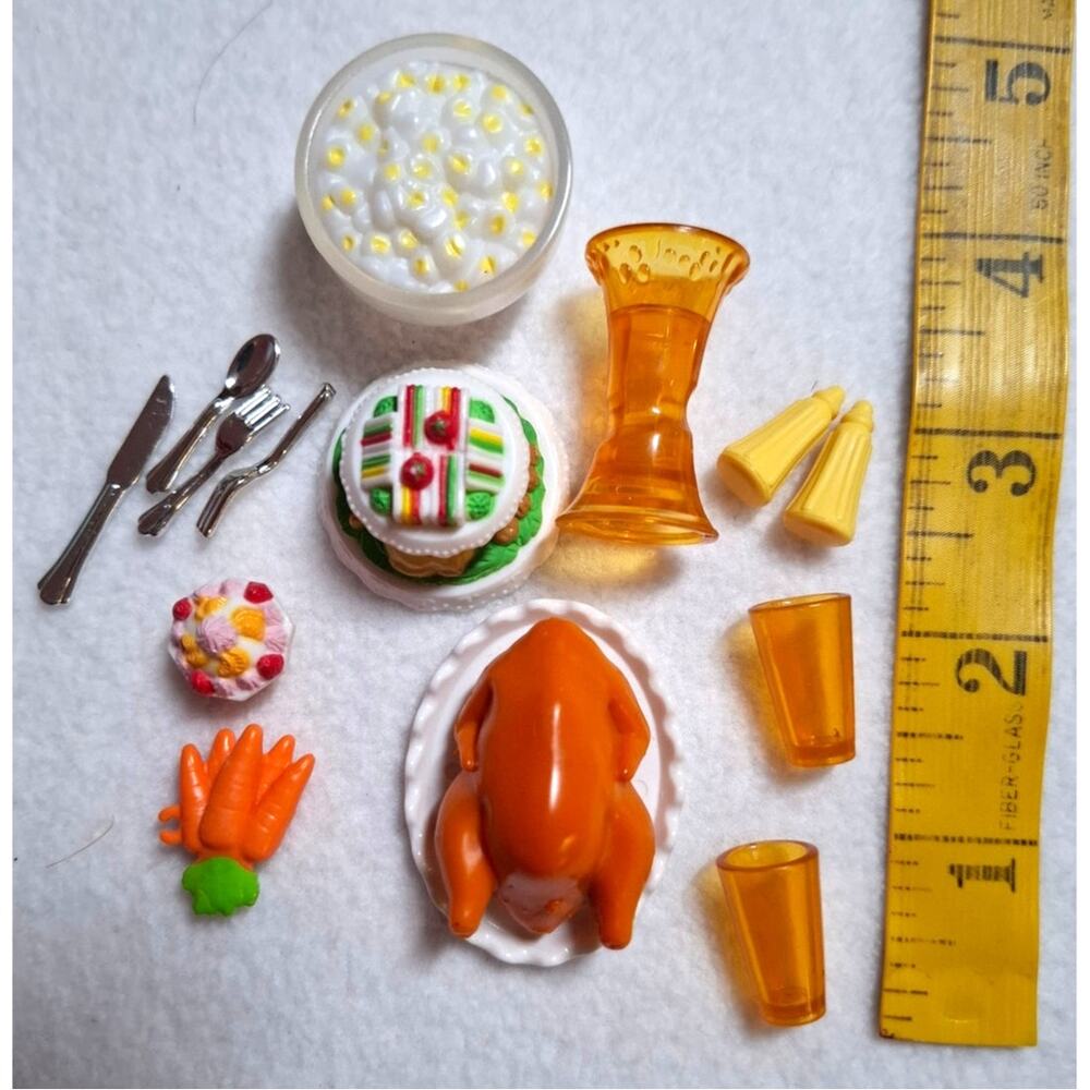 Barbie Size 1/6 Scale Kitchen Accessories Food Cup Salt Pepper Silverware Turkey
